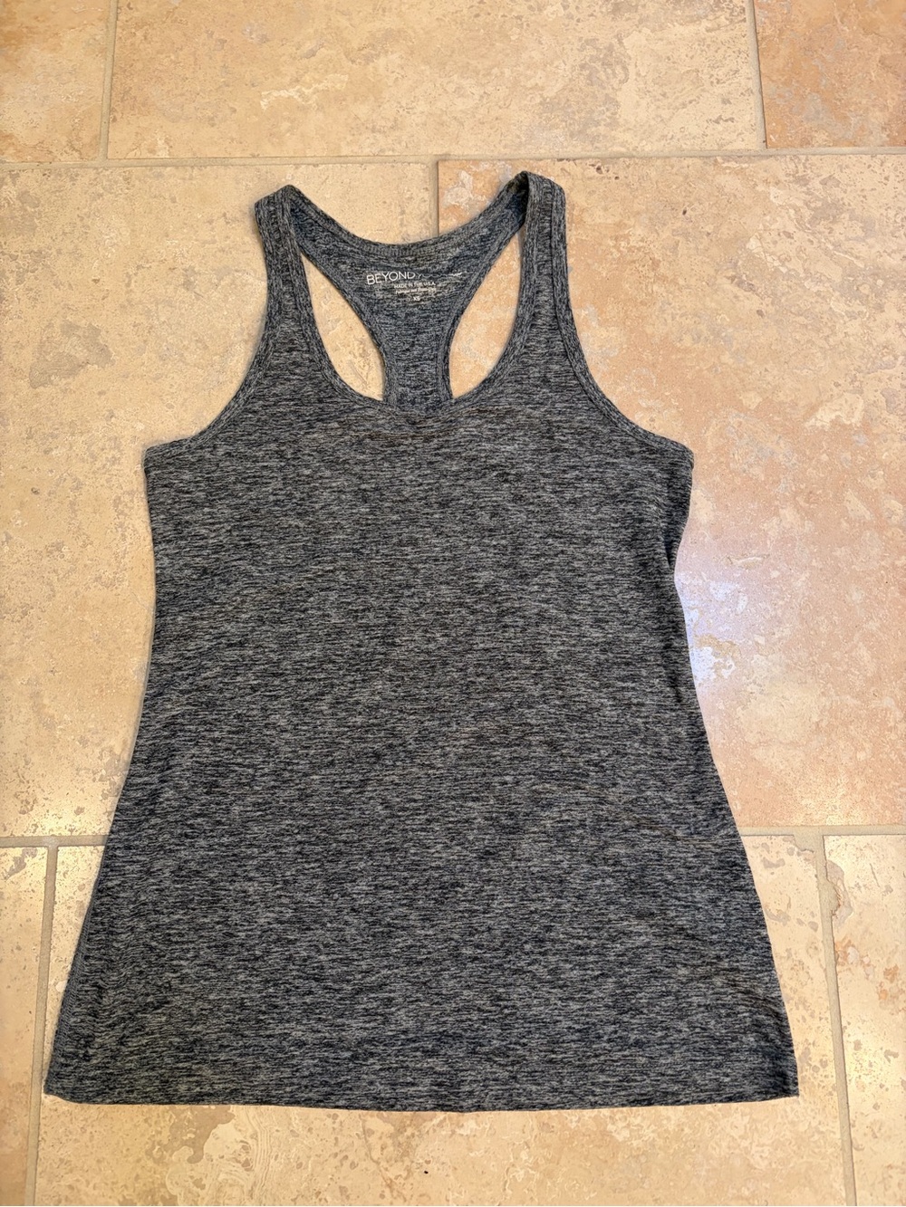 Beyond Yoga Women's Heather Gray Racerback Tank Top